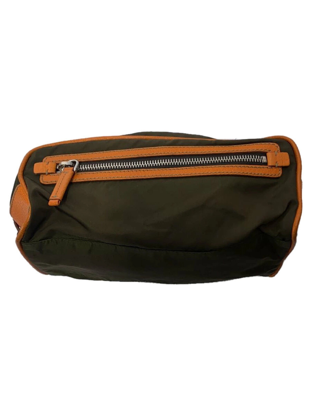 Prada Tessuto pouch khaki green brown leather - Picture 3 of 7